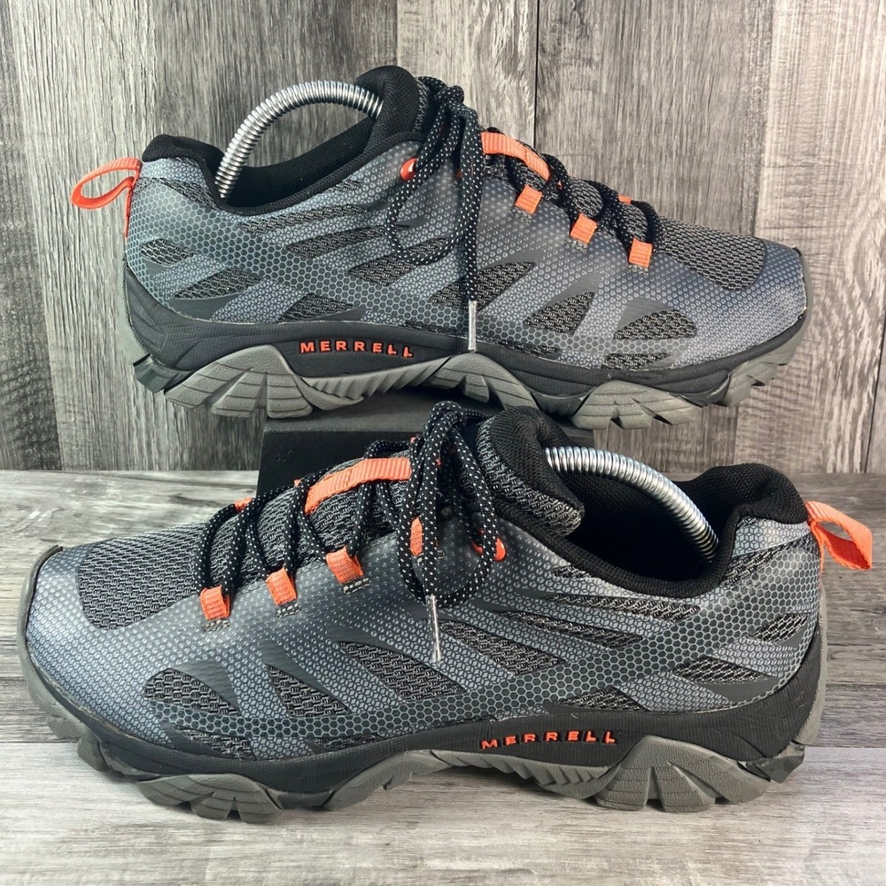 Merrell Moab Edge 2 Hiking Shoes Men's Size 10 Charcoal Orange Mesh J06113